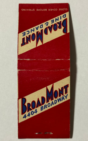 "BroadMont Cafe" Chicago, IL Vintage Feature Matchbook