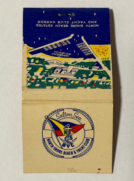"North Shore Beach Estates and Yacht Club" Salton Sea Vintage Feature Matchbook