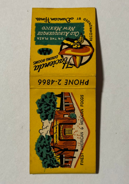 "Hacienda Dining Room" Albuquerque, NM  Vintage Feature Matchbook