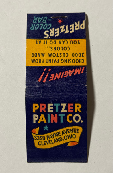 "Pretzer Paint Co." Cleveland, OH Vintage Feature Matchbook