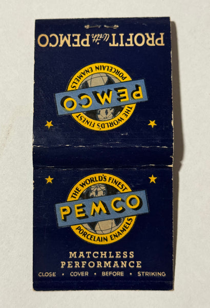 "PemCo Porcelain Enamels" Baltimore, MD Vintage Feature Matchbook