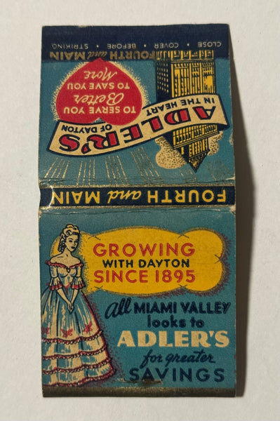 "Adler’s Fourth and Main" Dayton, OH Vintage Feature Matchbook