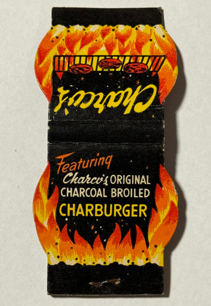 "Charco's Charburger" Vintage Feature Matchbook with a Contour Cover