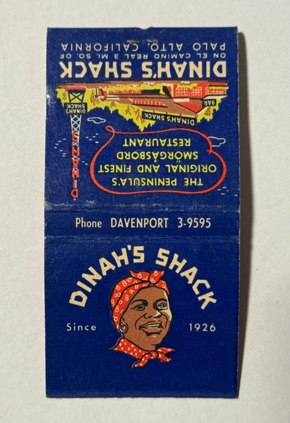 "Dinah’s Shack" Palo Alto, CA Vintage Feature Matchbook