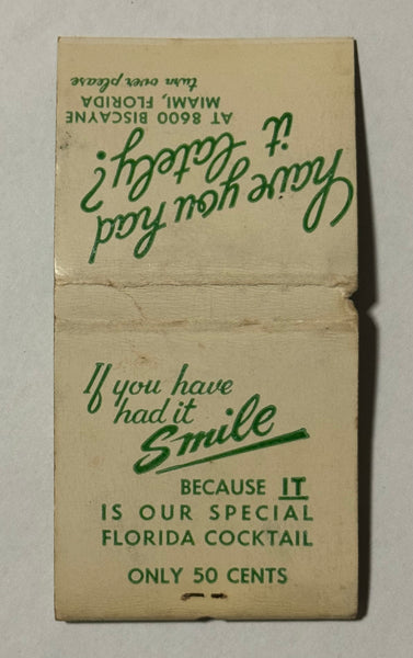 "8600 Biscayne" Miami, FL Vintage Feature Matchbook