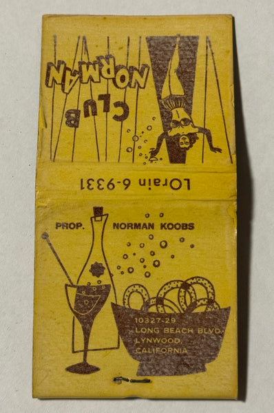 "Club Norman" Lynnwood, CA Vintage Feature Matchbook