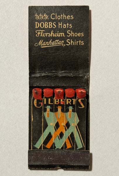 "Gilbert's Clothier" Detroit, Michigan Vintage Feature Matchbook