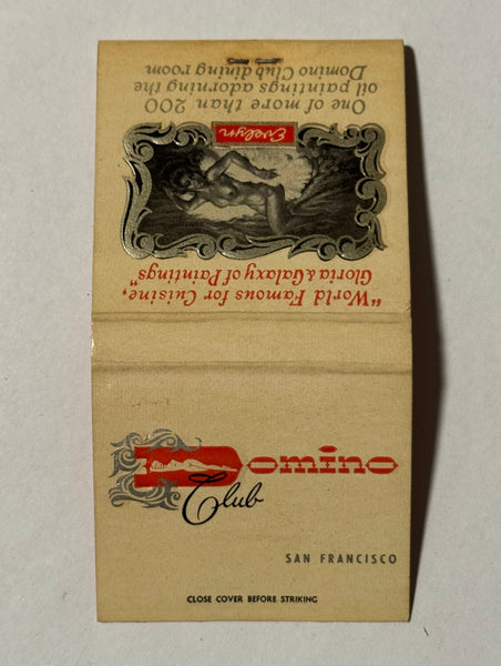 "Domino Club" San Francisco, CA Vintage Feature Matchbook