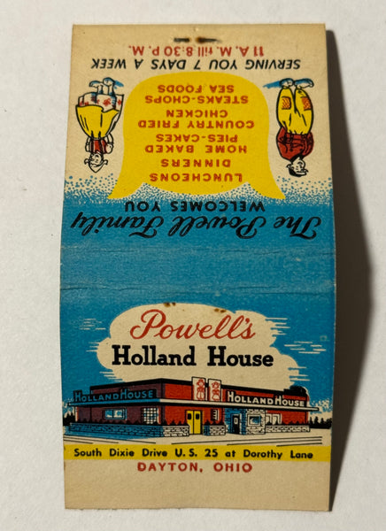 "Powell’s Holland House" Dayton, OH Vintage Feature Matchbook