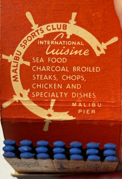"Malibu Sports Club" Malibu Pier, CA Vintage Feature Matchbook