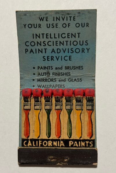 "California Paint Company 'The House of Color'" Burbank, CA Vintage Feature Matchbook