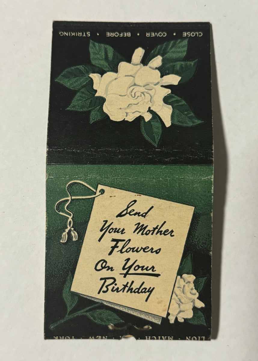 "The Saltford Flower Shop" Poughkeepsie, NY Vintage Feature Matchbook