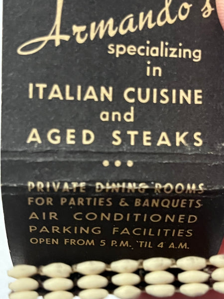 "Armando's Restaurant" Vintage Feature Matchbook