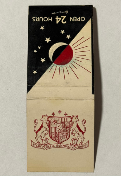 "Ollie Hammond’s Steakhouse" Beverly Hills, CA Vintage Feature Matchbook