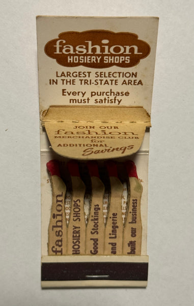 "Fashion Hosiery Shops" Tri-State Area Vintage Feature Matchbook with Pop-Up Display