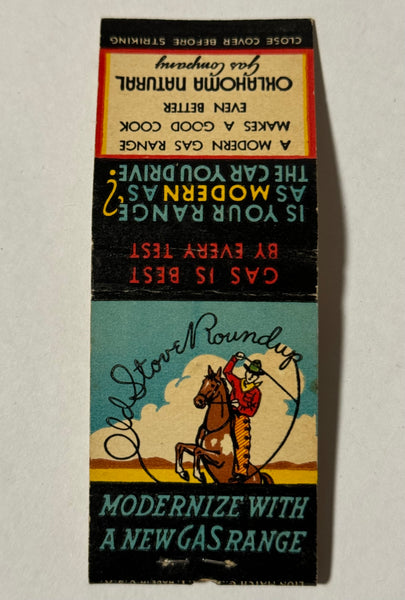 "Oklahoma Natural Gas Company -New Gas Range" Vintage Feature Matchbook
