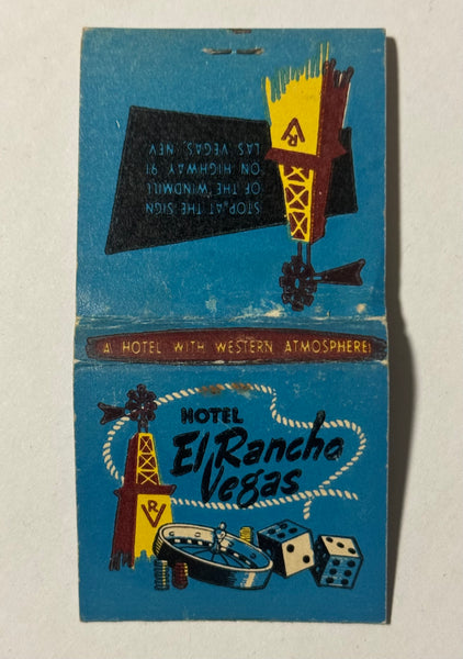 "Hotel El Rancho Vegas" Las Vegas, NV Vintage Feature Matchbook