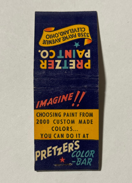 "Pretzer Paint Co." Cleveland, OH Vintage Feature Matchbook