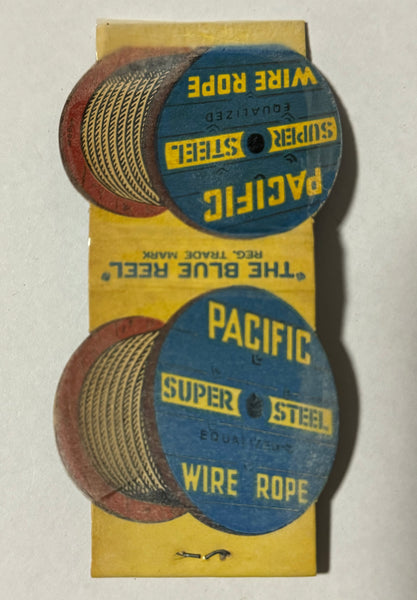 "Pacific Super Steel Wire Rope" Los Angeles, CA Vintage Feature Matchbook with a Contour Cover