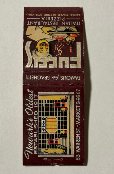 "Fucci’s Italian Restaurant" Newark, NJ Vintage Feature Matchbook