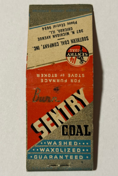 "Sentry Coal" Chicago, IL Vintage Feature Matchbook
