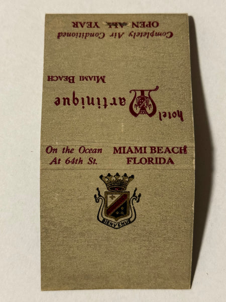 "Hotel Martinique" Miami Beach, FL Vintage Feature Matchbook