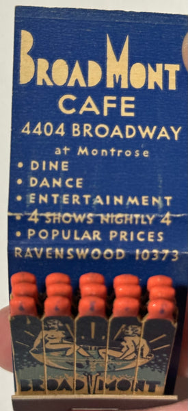 "BroadMont Cafe" Chicago, IL Vintage Feature Matchbook