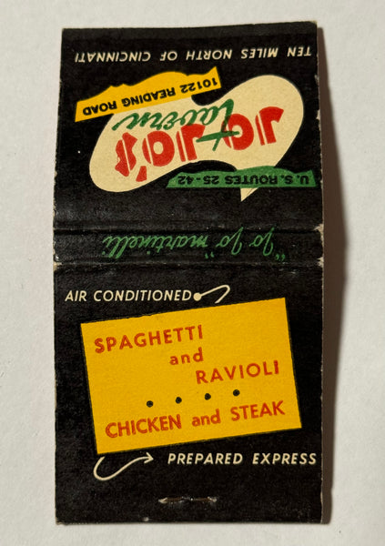 "Jo Jo’s Tavern" Cincinnati, OH Vintage Feature Matchbook