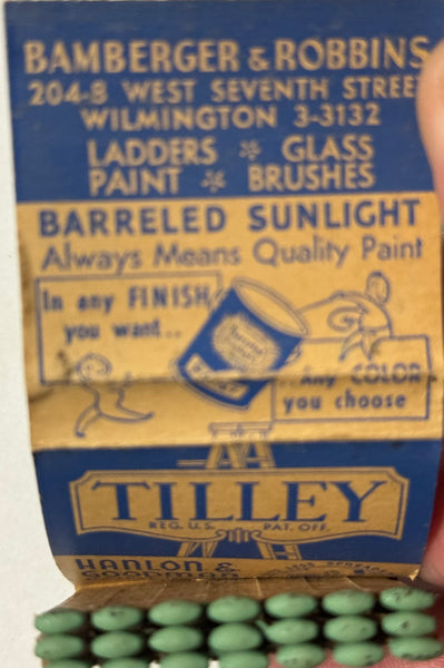 "Bamberger & Robbin’s Masury Paint" Wilmington, DE Vintage Feature Matchbook