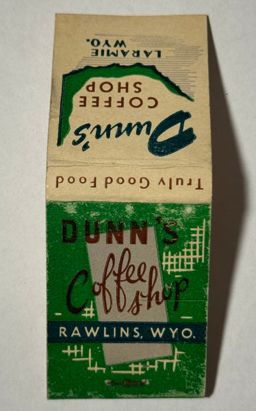 "Dunn’s Coffee Shop" Laramie, WY Vintage Feature Matchbook
