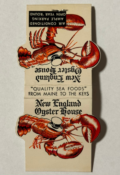 "New England Oyster House" Coral Gables, FL Vintage Contour Feature Matchbook (A)