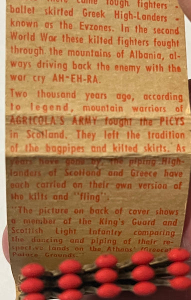 "Evzone Wines" Vintage Feature Matchbook