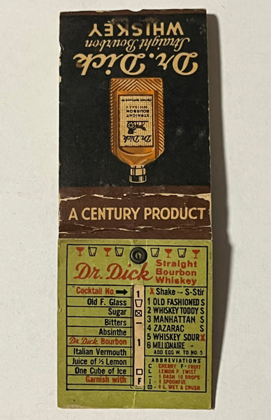 "Dr. Dick Whiskey" Vintage Feature Matchbook