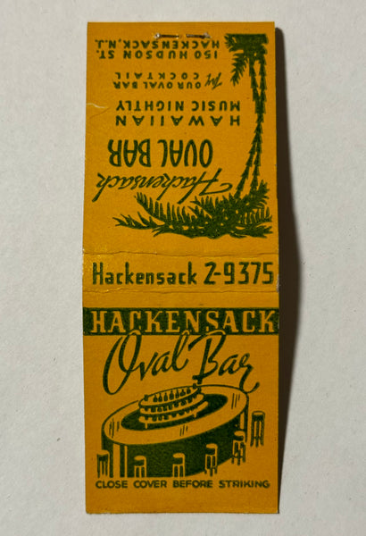 "Oval Bar" Hackensack, NJ  Vintage Feature Matchbook