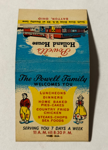 "Powell’s Holland House" Dayton, OH Vintage Feature Matchbook
