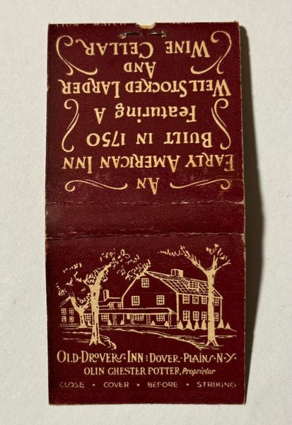 "Old Drovers Inn" Dover Plains, NY Vintage Feature Matchbook