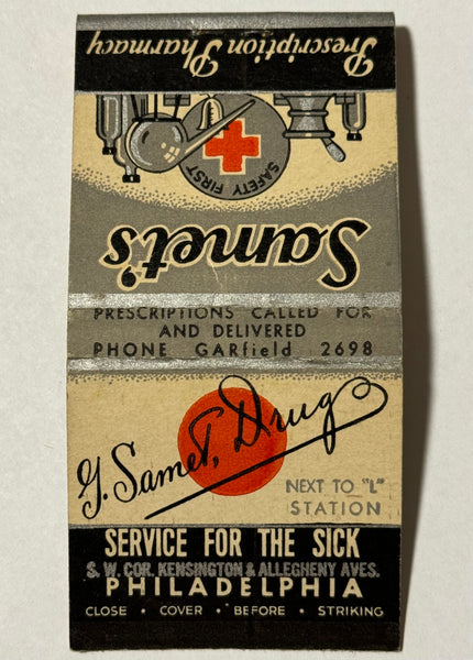 "Samet's Perscription Pharmacy" 21 Strike Vintage Feature Matchbook