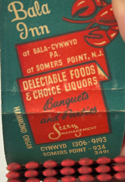 "Bala Inn" Somers Point, NJ Vintage Feature Matchbook with a Full Length Cover