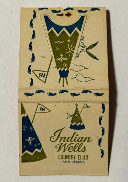 "Indian Wells Country Club" Palm Springs "Girlie" Vintage Feature Matchbook w/ Easel Back