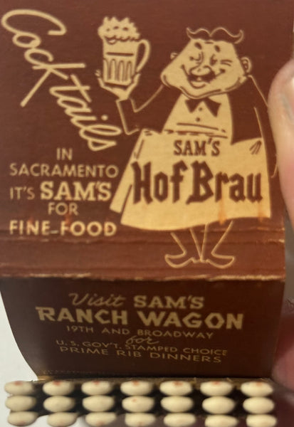 "Sam’s Hof Brau" Sacramento, CA Vintage Feature Matchbook