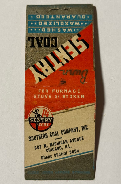 "Sentry Coal" Chicago, IL Vintage Feature Matchbook