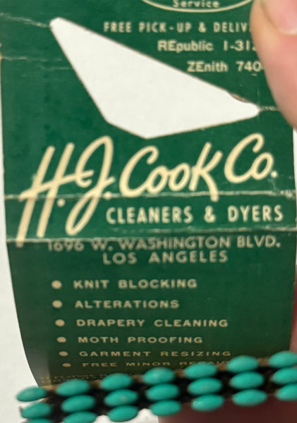 "H.J. Cook Co." Los Angeles, CA Vintage Feature Matchbook w/ Knot Hole Cover
