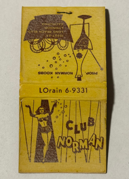 "Club Norman" Lynnwood, CA Vintage Feature Matchbook