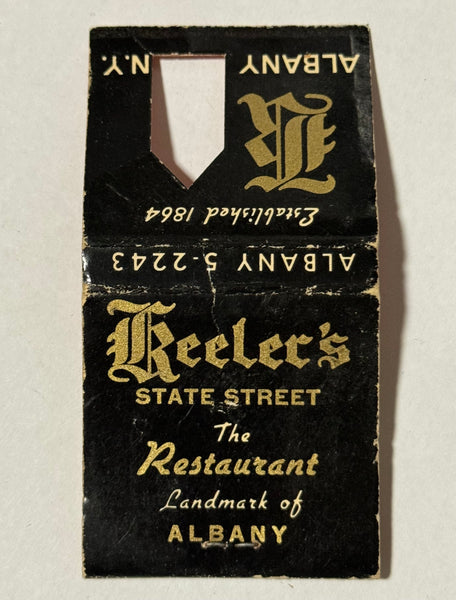 "Keeler's Wine Cellar" Albany, New York Vintage Feature Matchbook with a Knot Hole Cover
