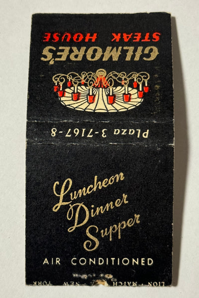 "Gilmore’s Steak House" New York, NY Vintage Feature Matchbook