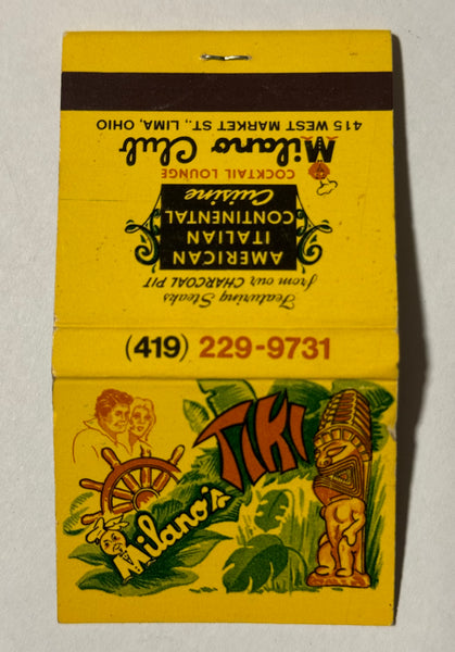 "Milano Club Cocktail Lounge" Vintage Feature Matchbook