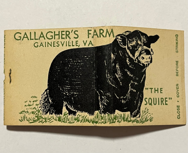 "Gallagher's Farm Steakhouse" Vintage Feature Matchbook