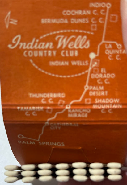 "Indian Wells Country Club" Palm Springs "Girlie" Vintage Feature Matchbook w/ Easel Back