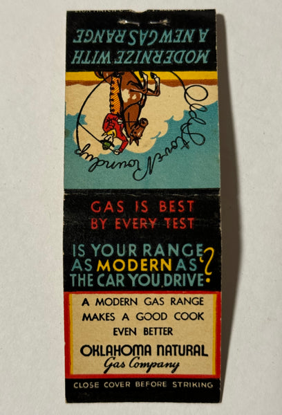 "Oklahoma Natural Gas Company -New Gas Range" Vintage Feature Matchbook