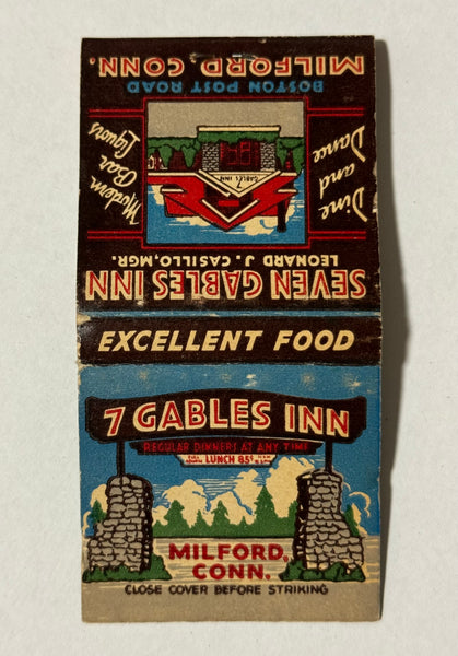 "Seven Gables Inn" Milford, CT Vintage Feature Matchbook
